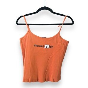 Vintage Y2K Winner's Circle Stewart Girl 20 Orange Ribbed Cami Tank Top Large